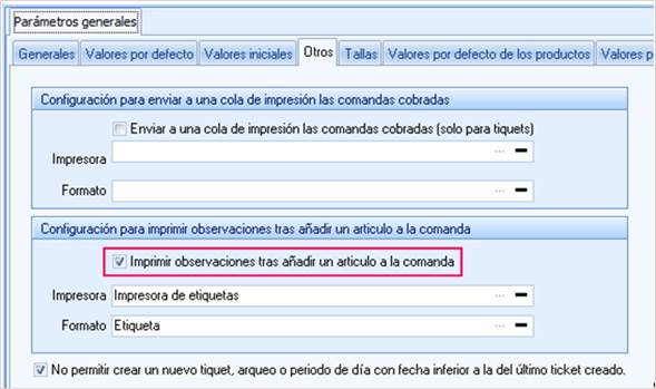 Imprimir observaciones tras añadir un artículo a la comanda