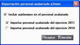 Importación personal asalariado