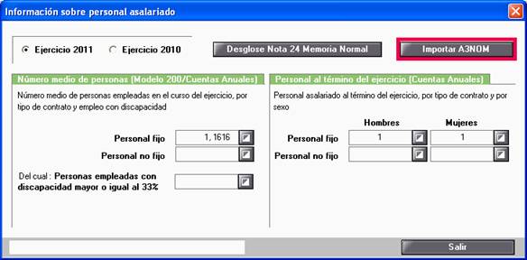 Información personal asalariado