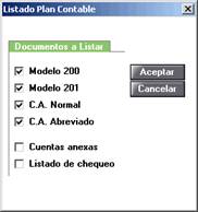 Listado Plan Contable