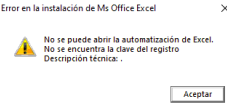 Error automatizacion Excel
