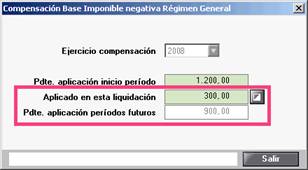 Compensación Base Imponible negativa Régimen General