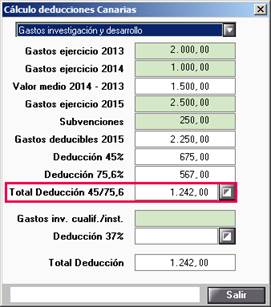 Cálculo deducciones Canarias
