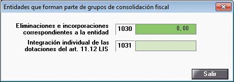 Entidades que forman parte de grupos de consolidación fiscal