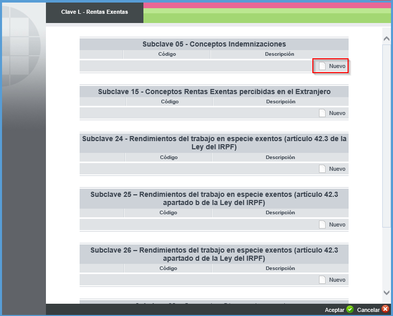 Modelo 190 Cómo modificar renta exenta para que vaya a otra subclave