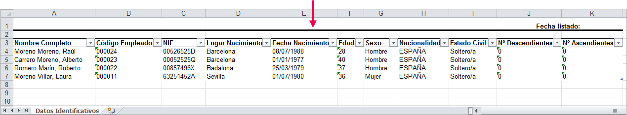 excel datos identificativos