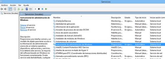 servicio Instrumental de administracion de Windows