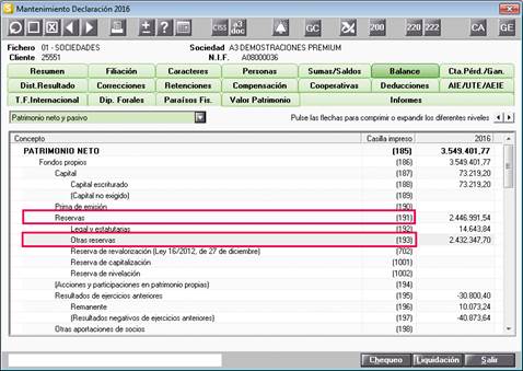 Plan contable reservas