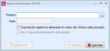 Seleccione fichero Excel