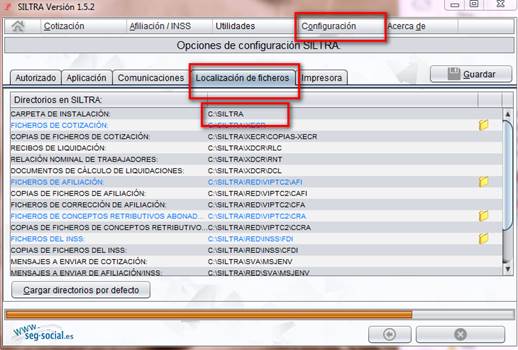 siltra localizacion ficheros