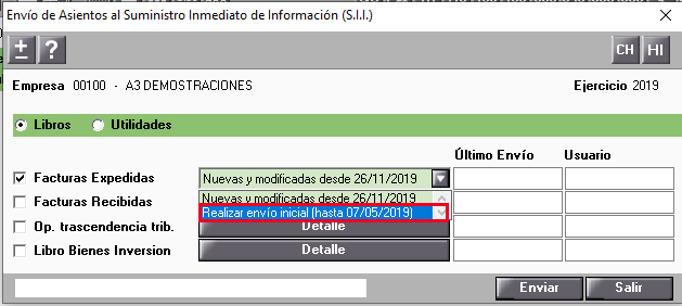 envio inicial