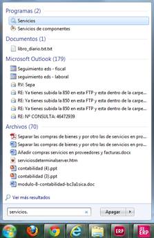 Inicio/buscar archivos y programas