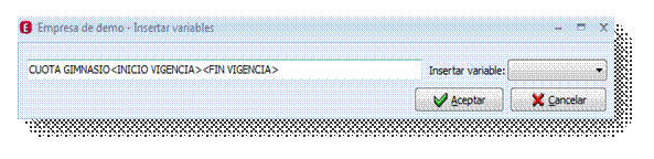 Insertar variables