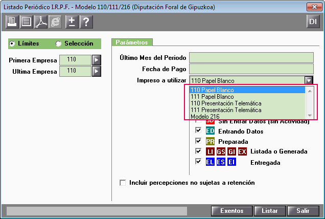 Modelo 111 Gipuzkoa