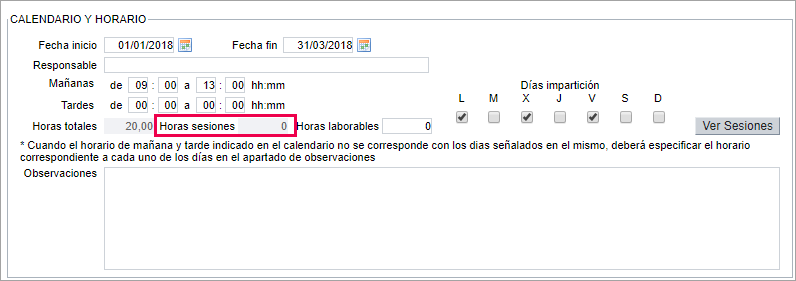 horas sesiones