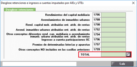 Desglose retenciones e ingresos a cuenta imputados por AIEs y UTEs Manual