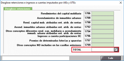 Desglose retenciones e ingresos a cuenta imputados por AIEs y UTEs Automático