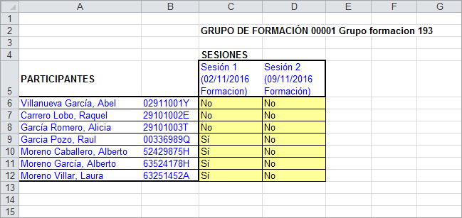 excel asistentes formacion