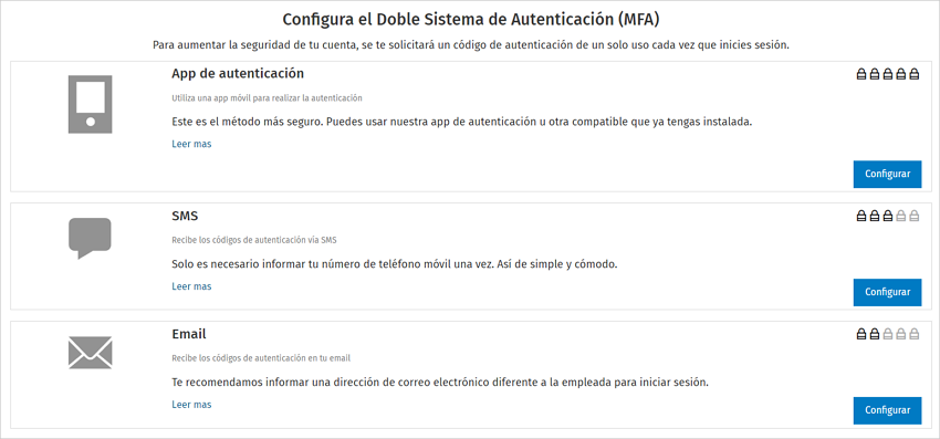 configuracion doble sistema autenticacion mfa