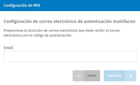 Configuración de correo electrónico de autenticación multifactor