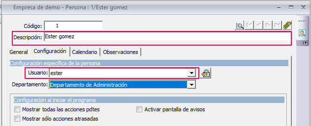 asignar usuario