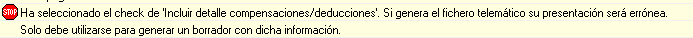 aviso incluir detalle compensaciones deducciones