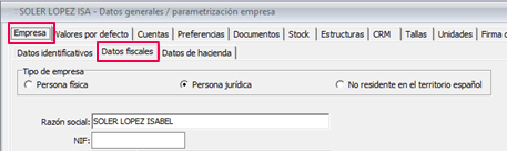 parametrizacion empresa