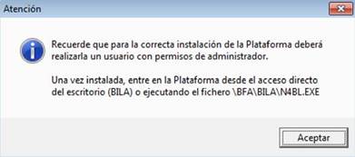Aviso plataforma BILA