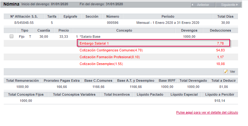 Mismo Líquido Que El Mes Anterior Y No Se Calcula Embargo 5481