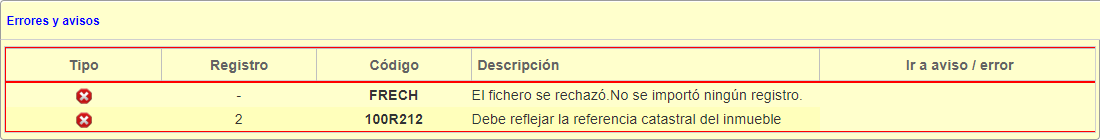 Error de validación Modelo 714 100R212 – Debe reflejar la referencia ...