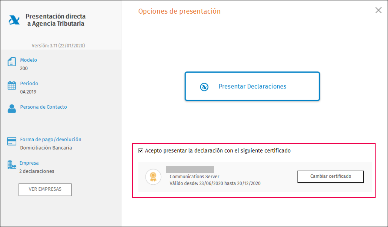 pda acepto certificado
