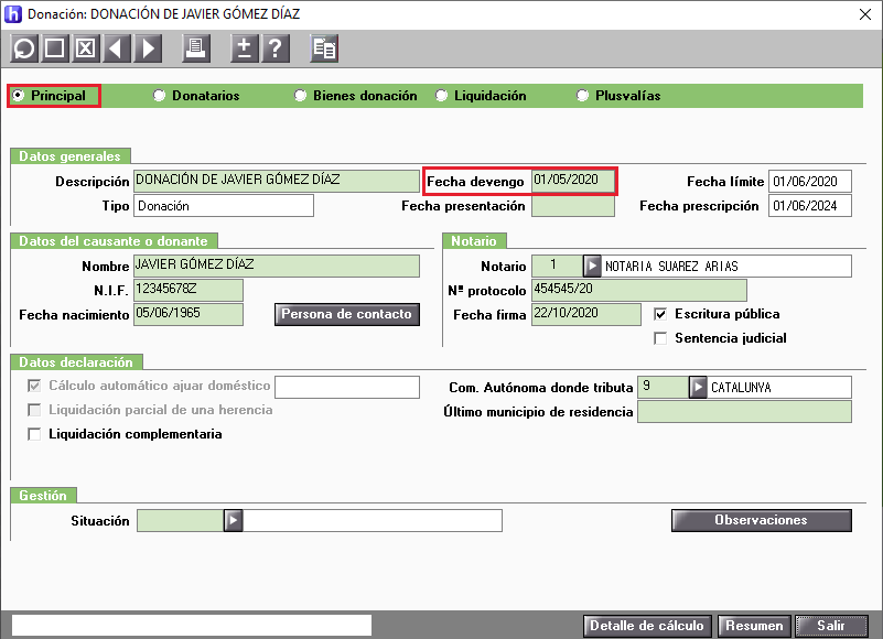 Catalunya principal donacion