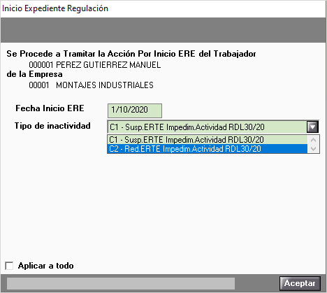 valor inactividad C1 C2