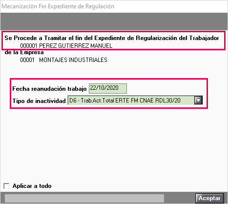 valor inactividad D6