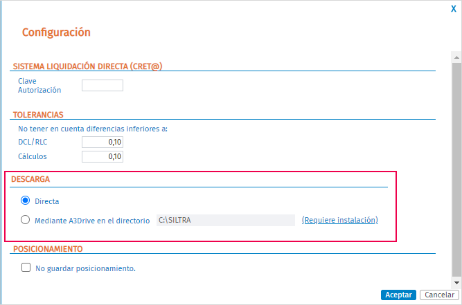 tipo descarga