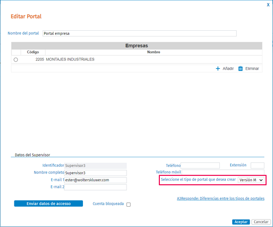 asociar version portal
