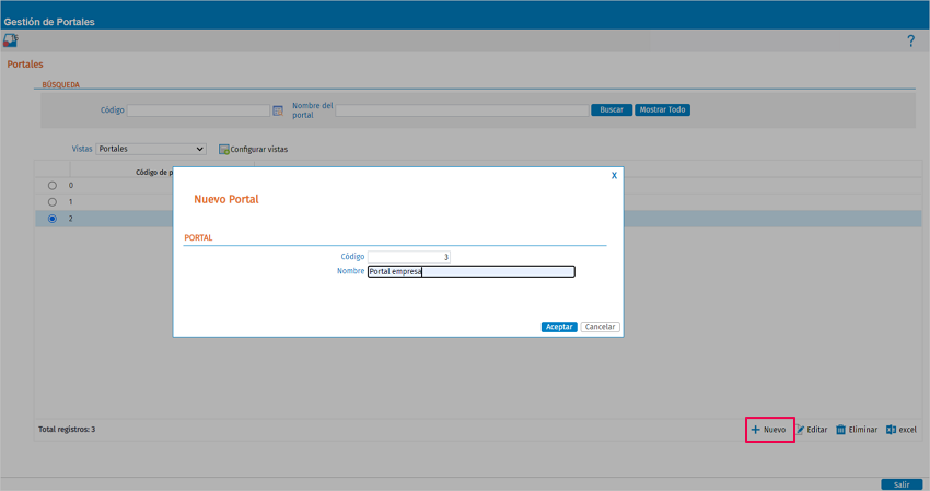 crear portal empleado por empresa