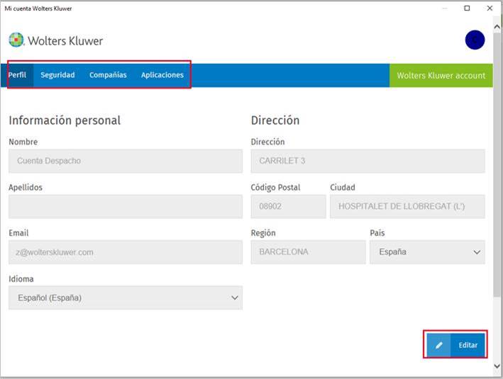 Cuenta Wolters Kluwer En A3ERP | Nómina Cloud