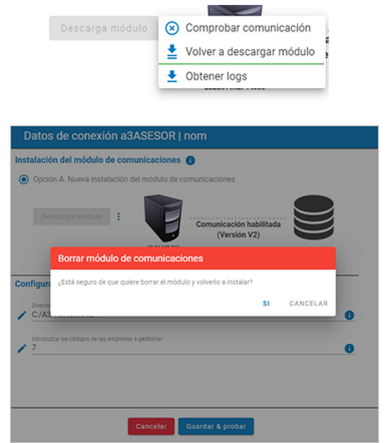 borrar modulo de comunicaciones
