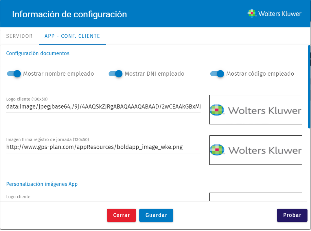 configuracion documentos