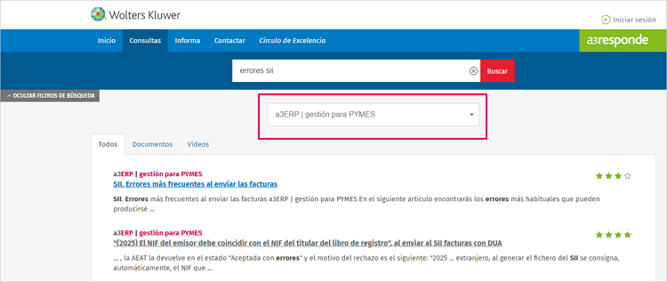 busquedas a3erp proforma facturas sii