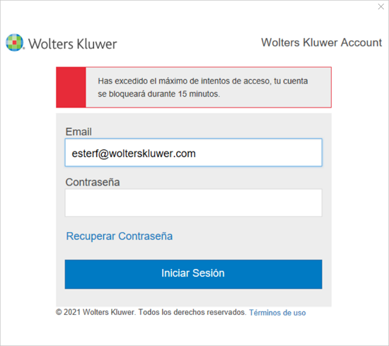 acceso cuenta wolters kluwer bloqueado