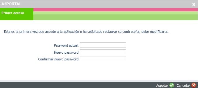 cambiar password