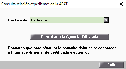 Consulta relación expedientes en la AEAT
