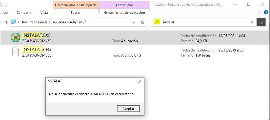 no se encuentra el fichero instalat.cfg en el directorio