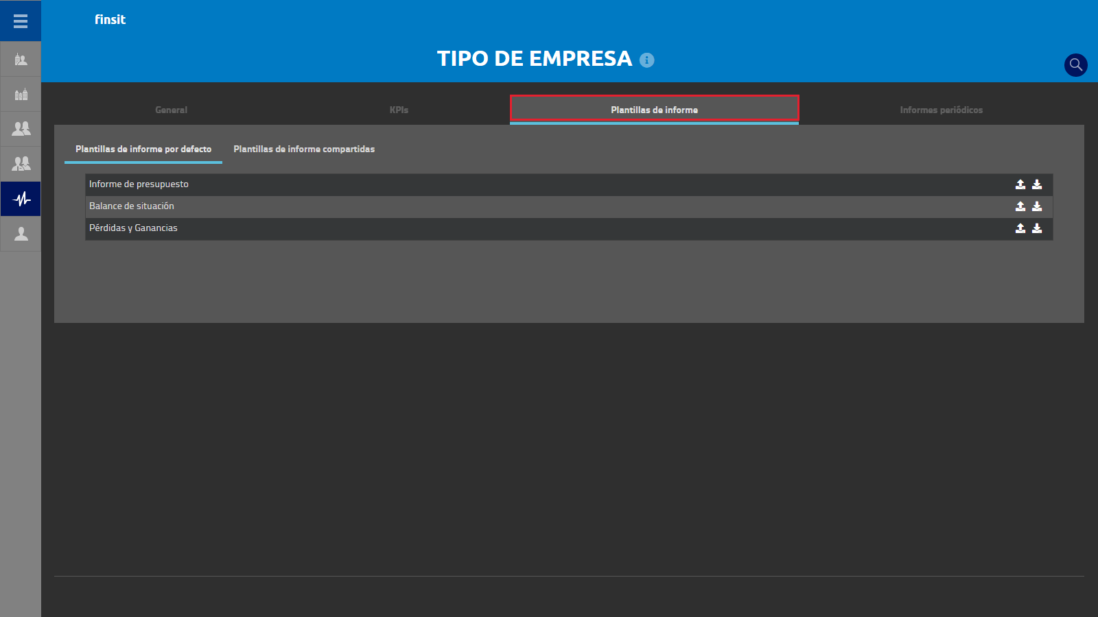 Tipo de empresa Plantilla de informes