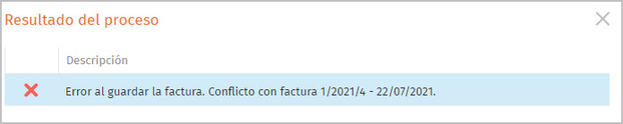error factura venta