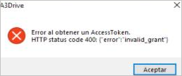 error 400 Access Token