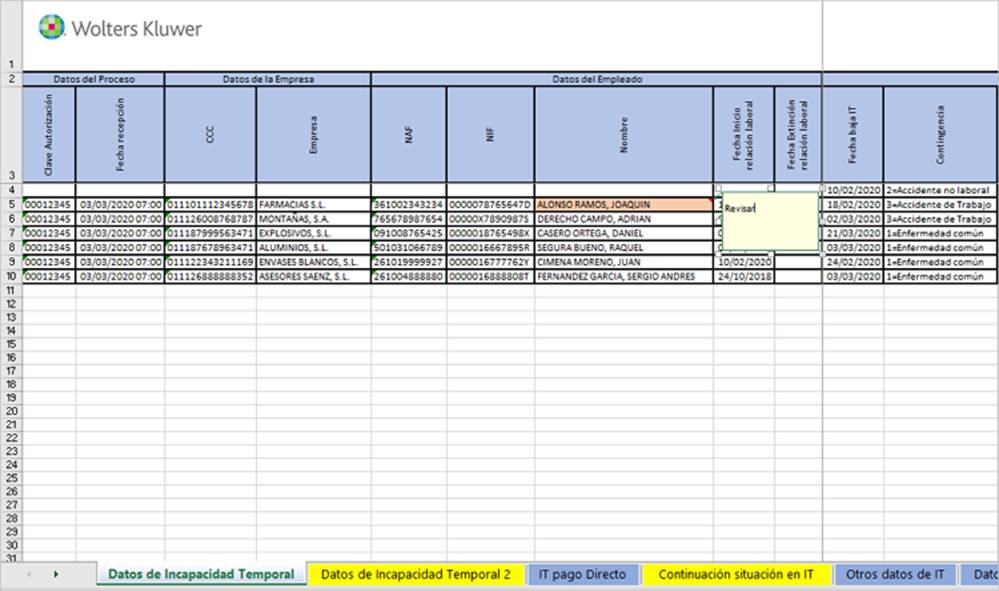notas en fichero fie