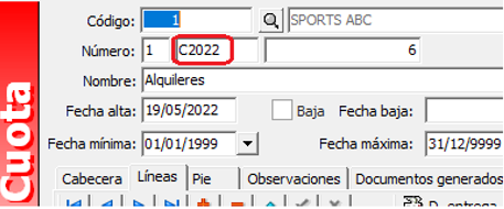 Cabecera cuota